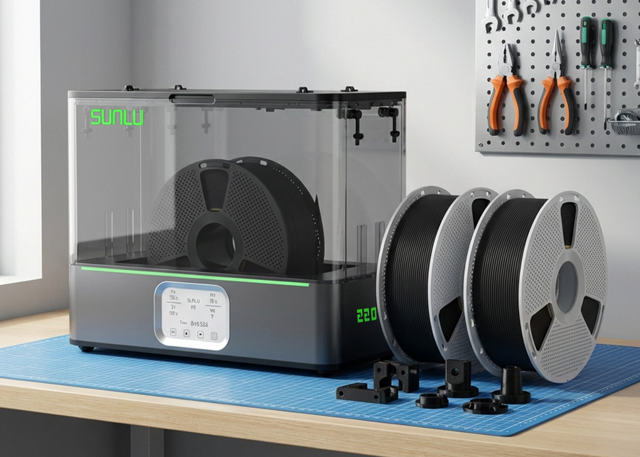 SUNLU FilaDryer E2, fino a 110℃, Asciugatura e ricottura Professionali, nato per i filamenti di stampa 3D tecnici