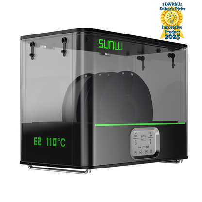 SUNLU FilaDryer E2, fino a 110℃, Asciugatura e ricottura Professionali, nato per i filamenti di stampa 3D tecnici