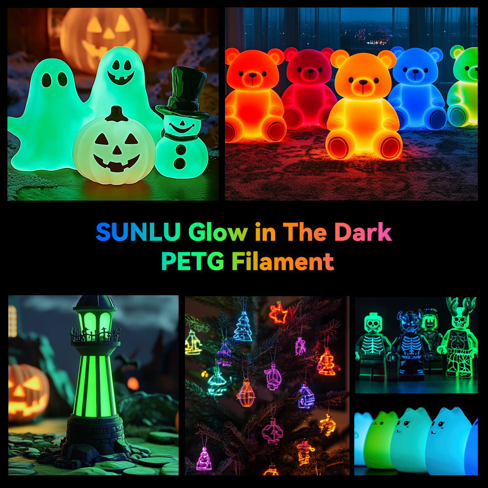[MOQ: 3KG] PETG Glow in the Dark,Filamento PETG Fluorescente (Luminoso al Buio) per Stampante 3D - 1KG