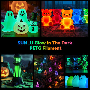 [MOQ: 3KG] PETG Glow in the Dark,Filamento PETG Fluorescente (Luminoso al Buio) per Stampante 3D - 1KG