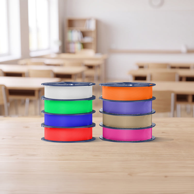 250g di Filamento, PLA, PLA+, PLA+2.0, PLA Meta Filament 250g*8 Rotoli, 0.25kg per Bobina, Confezione da 8, Totale 2kg, Mini Bobina per Stampanti 3D.