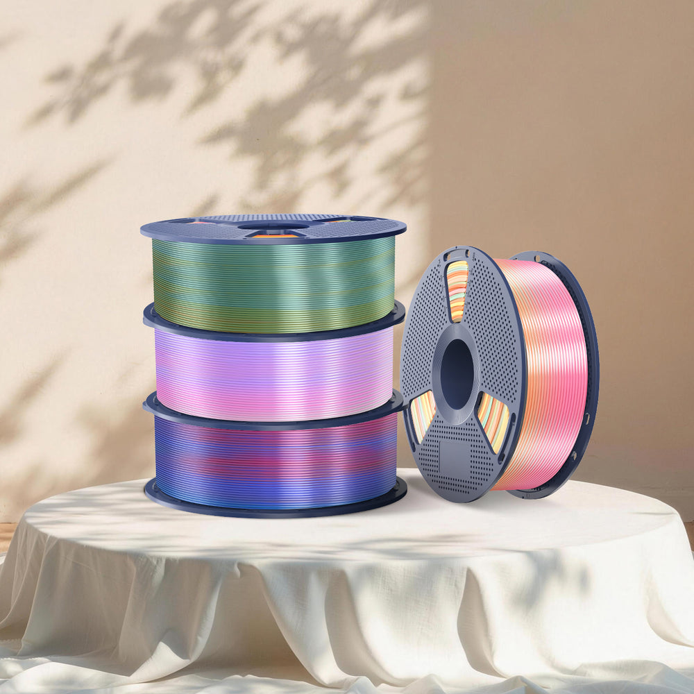 [MOQ: 3KG] Filamento per stampante 3D SILK Rainbow aggiornato (lunghezza di cambio colore 8 metri) 1 kg