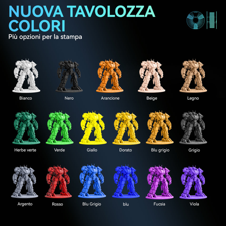 [MOQ: 3KG] PLA+ 2.0, PLA+ Aggiornato (PLA Plus), Filamento per Stampante 3D 1 kg