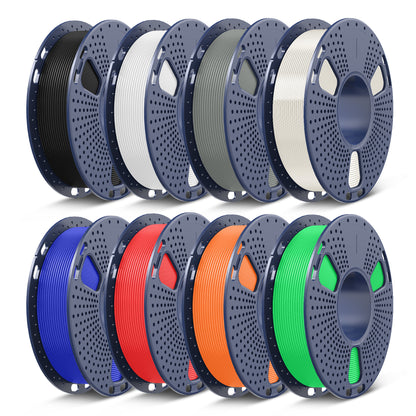 250g di Filamento, PLA, PLA+, PLA+2.0, PLA Meta Filament 250g*8 Rotoli, 0.25kg per Bobina, Confezione da 8, Totale 2kg, Mini Bobina per Stampanti 3D.