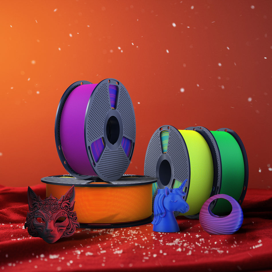 [MOQ: 3KG] SUNLU PLA Matte Dual-Color Filamento PLA opaco bicolore 1KG- Transizioni Bicolori Senza Soluzione di Continuità e Finitura Matte Morbida