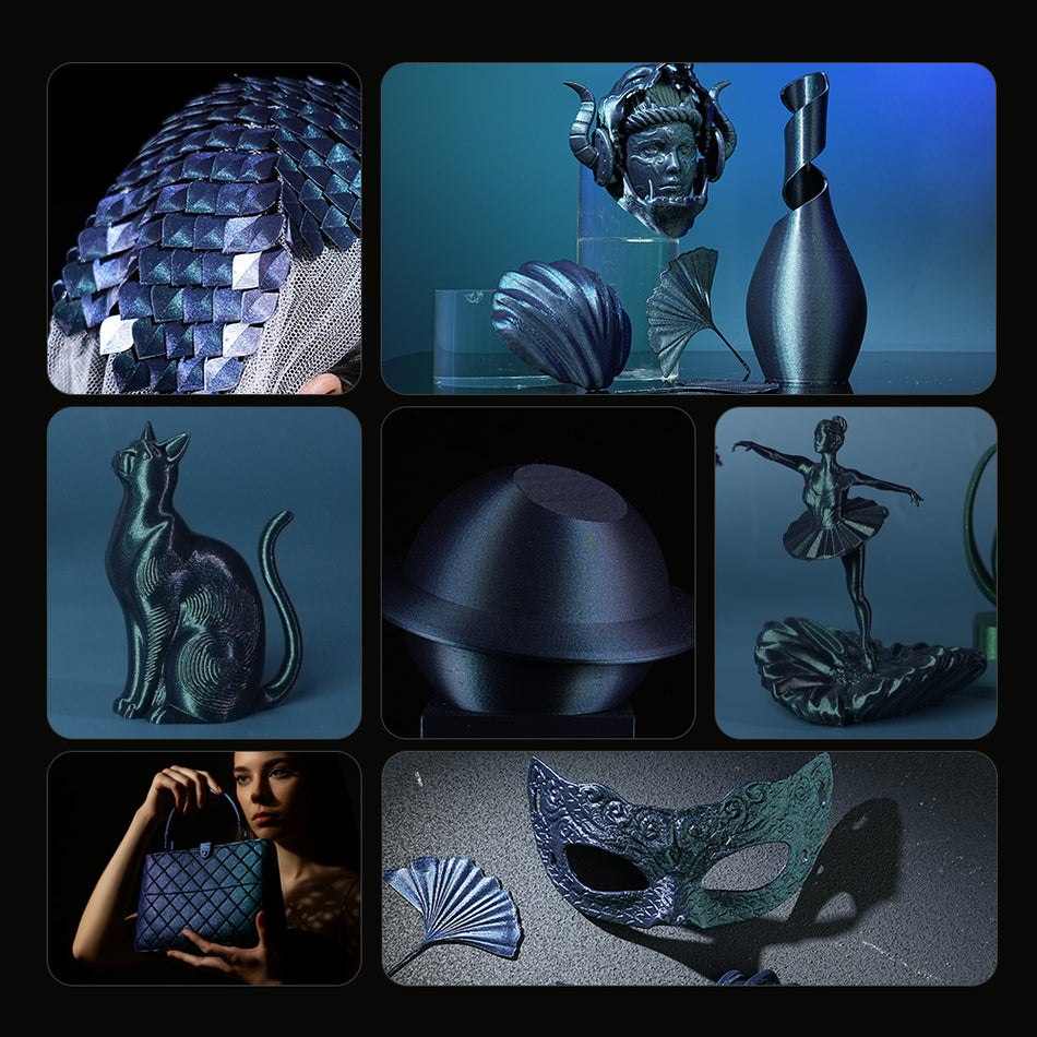 SUNLU Filamento PLA Galassia Esterica 1KG, Filamento PLA Iridescente, Polvere Perlata Ultrafina Scintillante