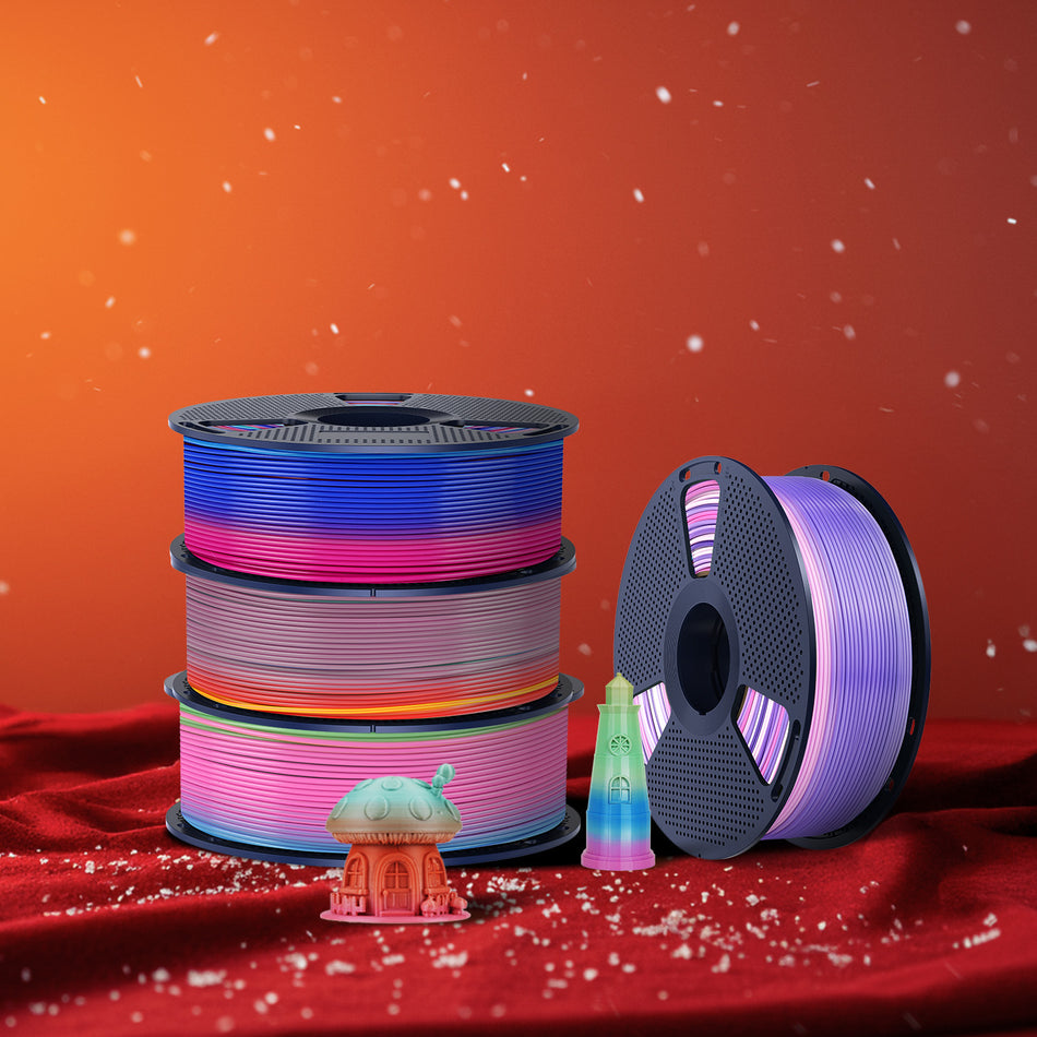 [MOQ: 3KG] Filamento PLA trasparente Rainbow per stampanti 3D, 1 kg