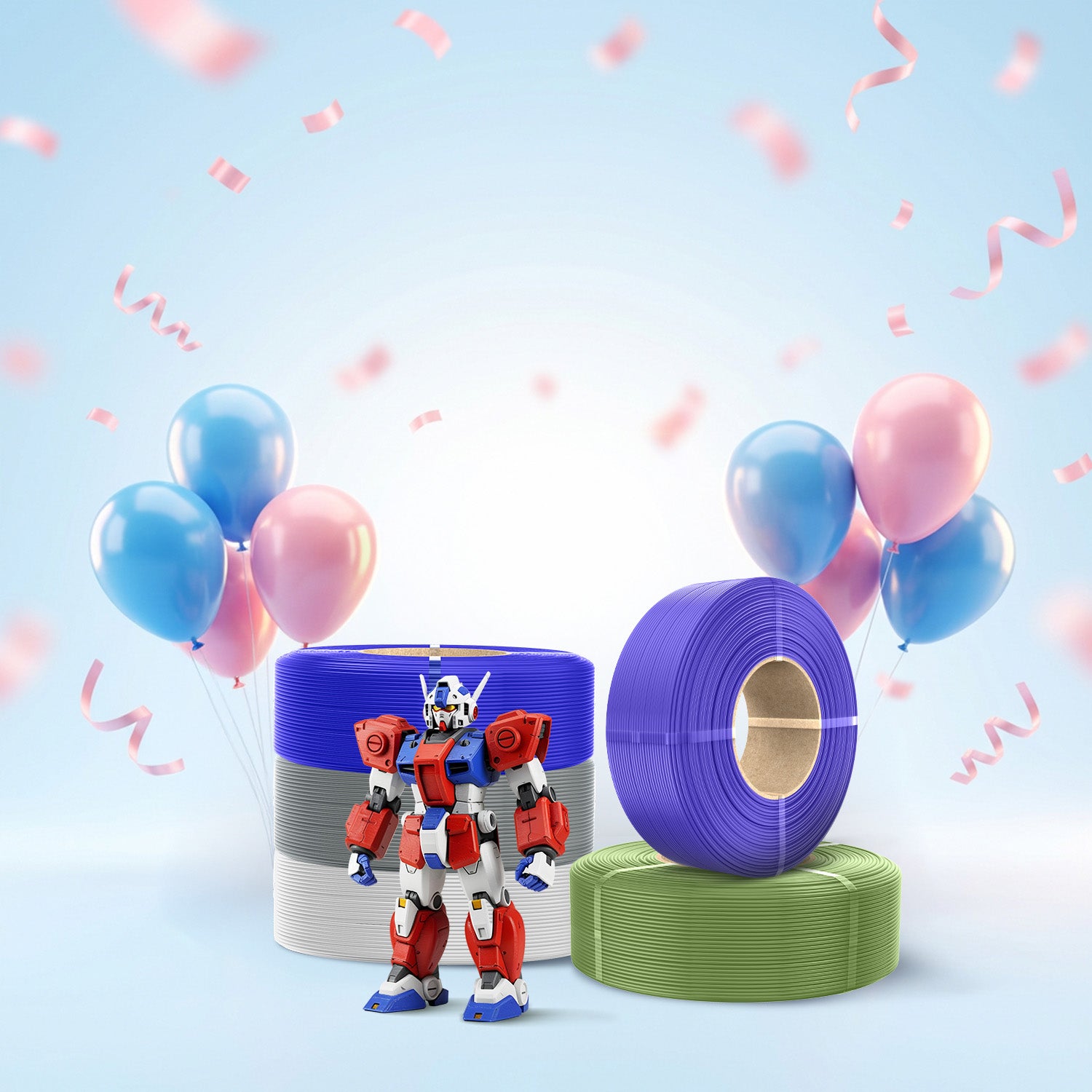 [MOQ: 3KG] SUNLU Filamento di Ricarica PLA+ e PLA+ 2.0 e PETG - Compatibile con Bobina Riutilizzabile SUNLU 3a Generazione 2025 e Bobina Bambu - 1KG Filamento 1.75mm