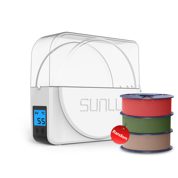 Sunlu S1 Plus, essiccatore di filamenti e confezione di filamenti Pla