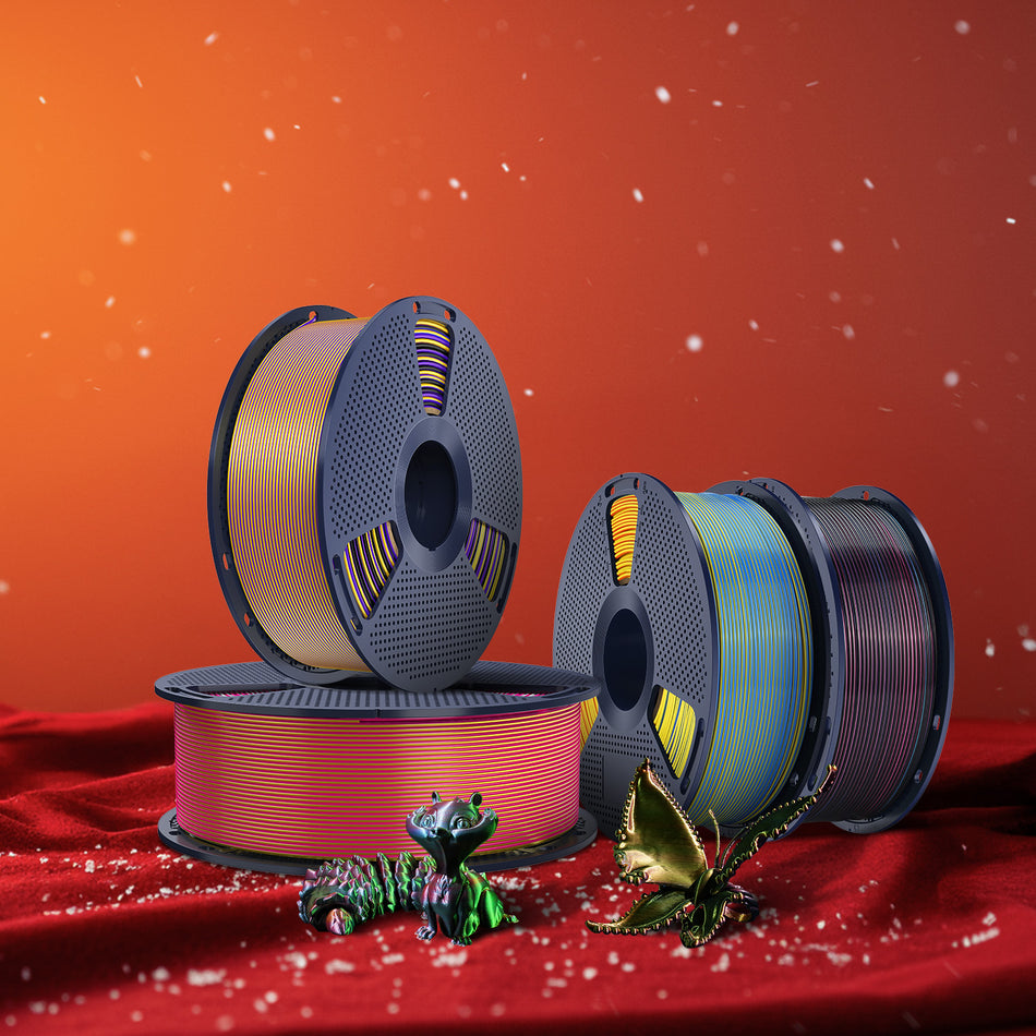 [MOQ: 3KG] Filamento in Seta Multicolore (bicolore, tricolore, quattro colori) per Stampante 3D, 1 kg