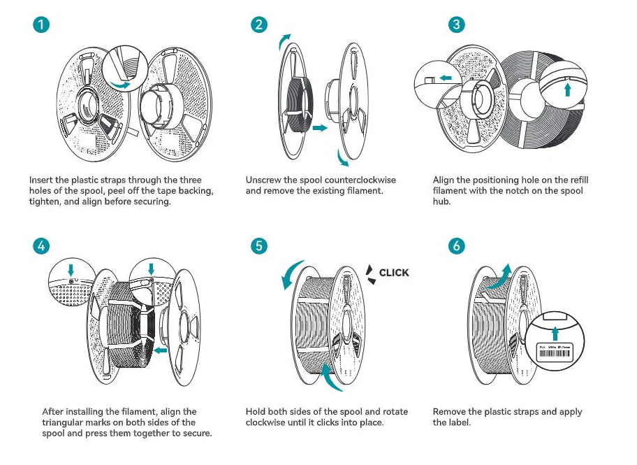 [MOQ: 3KG] SUNLU Filamento di Ricarica PLA+ e PLA+ 2.0 e PETG - Compatibile con Bobina Riutilizzabile SUNLU 3a Generazione 2025 e Bobina Bambu - 1KG Filamento 1.75mm