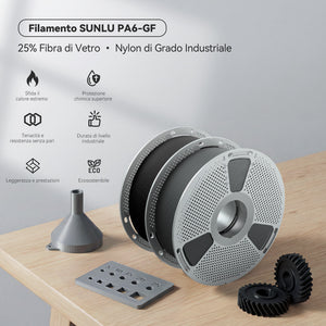 Filamento per stampante 3D in nylon-6 con fibra di vetro (PA6-GF) 1 kg