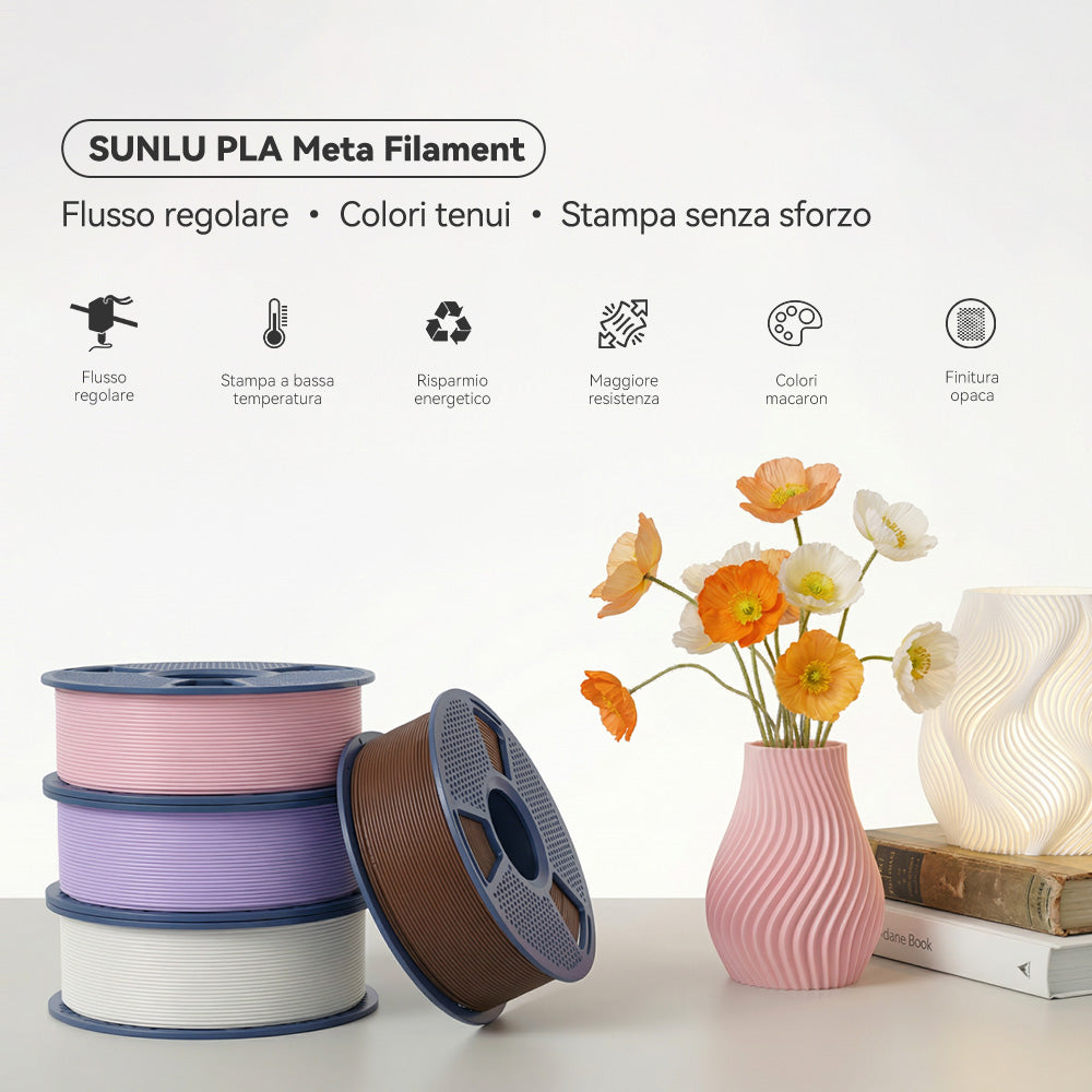 [MOQ: 3KG] Filamento per stampante 3D PLA Meta (colori macaron) 1 kg