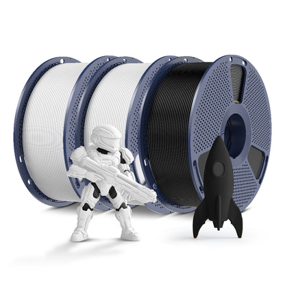[MOQ: 6KG] Collezione Monocromatica: PETG, PLA & Alta Velocità. Nero, Bianco e Grigio: Gli Essenziali Professionali