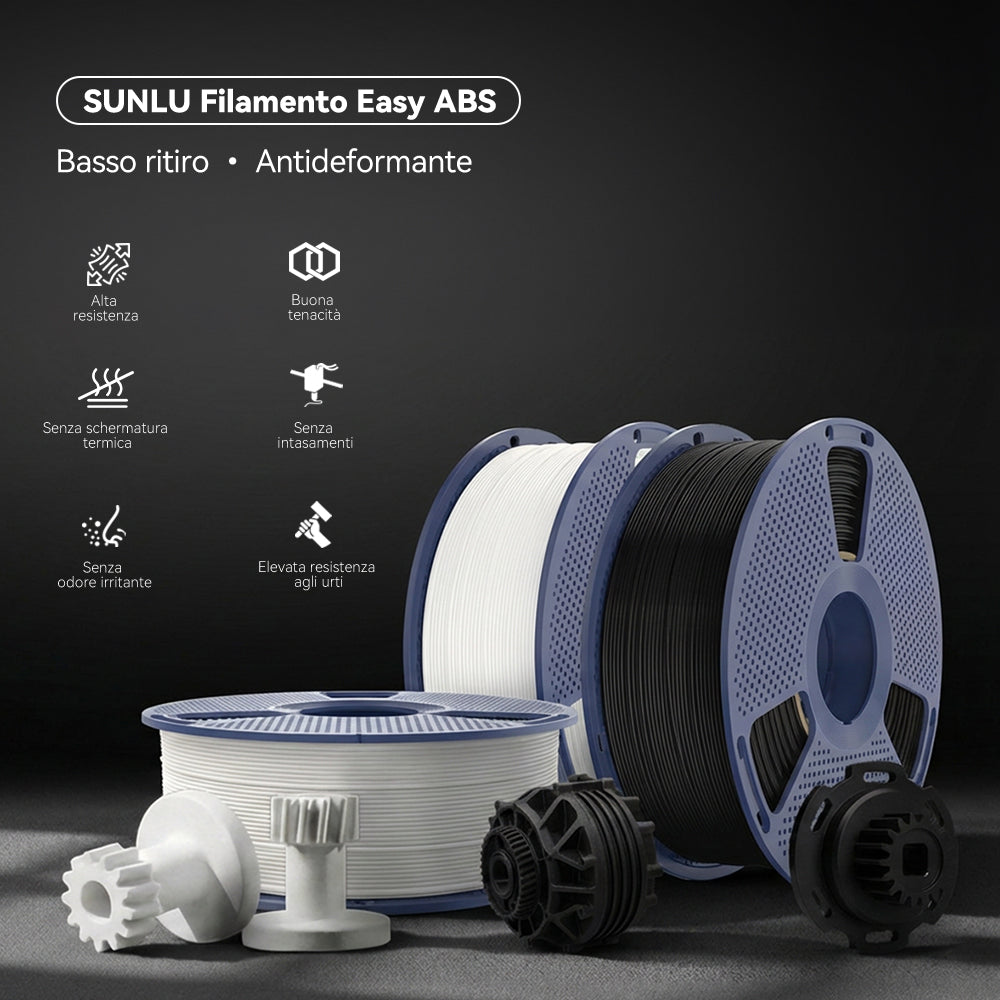[Promo Rientro a Scuola] E ABS (Easy ABS) 3D Printer Filament 1KG (p.s.: Per la nuova bobina di ricarica è 0.9kg)