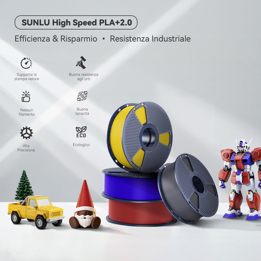 [MOQ: 3KG] Filamento High Speed PLA+ 2.0 (HSPLA Plus 2.0) per Stampanti 3D Ad Alta Velocità - 1KG
