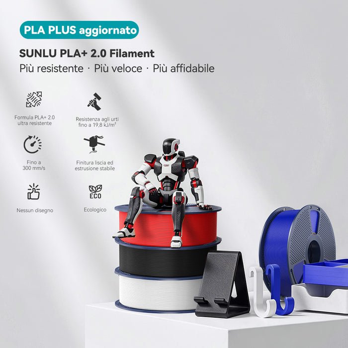 [Promo Rientro a Scuola] PLA+ 2.0, PLA+ Aggiornato (PLA Plus), Filamento per Stampante 3D 1 kg