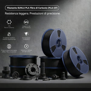 [MOQ: 3KG]Filamento per stampante 3D in fibra di carbonio PLA 1KG PLACF