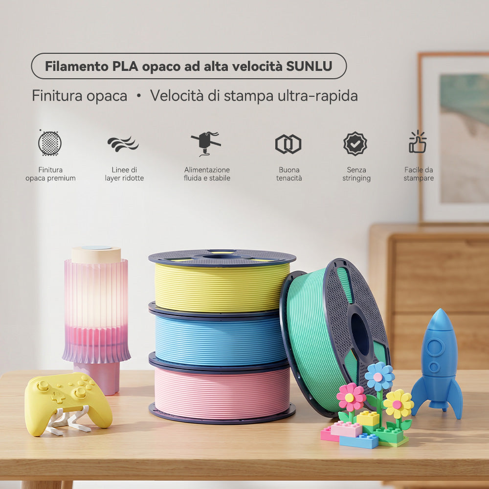 [Promo Rientro a Scuola] High Speed Matte PLA, Filamento per stampante 3D PLA opaco ad alta velocità 1 kg