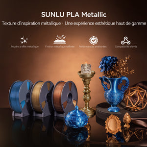 [Novità] SUNLU PLA Metallic Filamento per Stampante 3D 1KG, Effetto Metallico Realistico